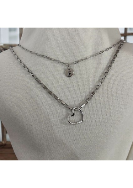 2'Li Harfli Kararmaz Çelik Kolye