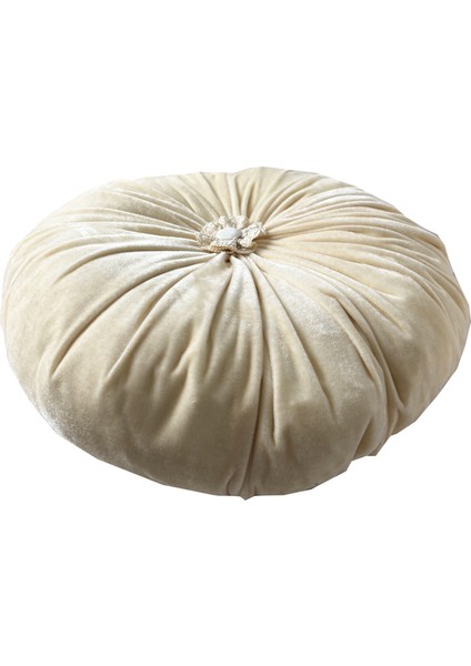 Yastıkminder Ipek Kadife Krem Düğmeli Çapı 43X12 cm Yuvarlak Silindir Yastık fiyatları