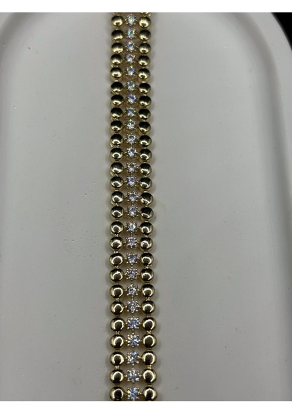 Xupıng Jewelry Altın Kaplama Zirkon Taşlı Çift Sıra Bileklik fiyatları