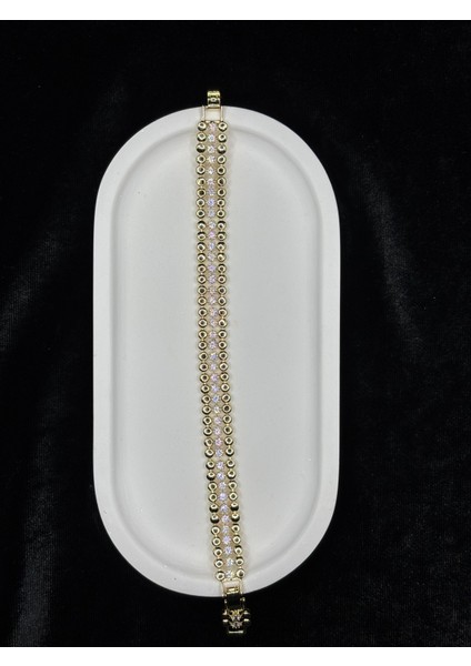 Xupıng Jewelry Altın Kaplama Zirkon Taşlı Çift Sıra Bileklik indirimleri