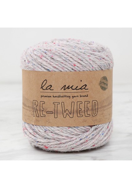 Re-Tweed Açık gri Melanj El Örgü Ipi - L156