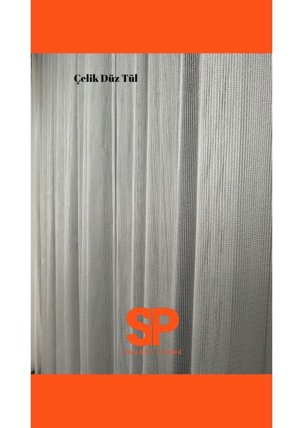 Çelik Tül Perde Ağır Gramajlı Ütü Istemez 1/3 Sık Pile