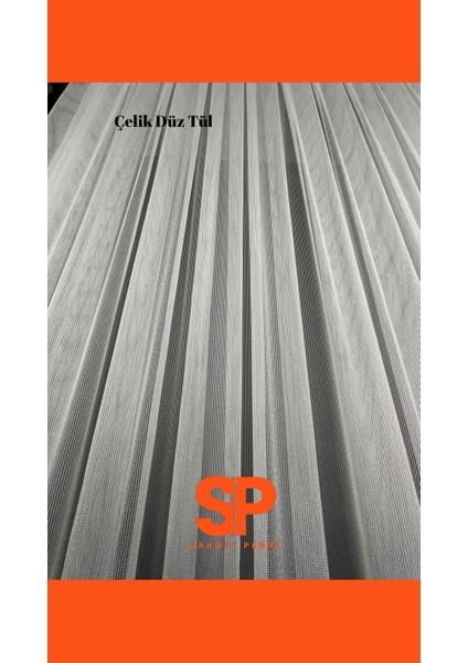 Çelik Tül Perde Ağır Gramajlı Ütü Istemez 1/3 Sık Pile