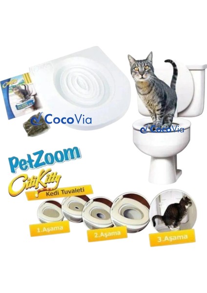 Citi Kitty Kedi Tuvalet Eğitim Seti Klozet Alıştırma Aparatı Petzoom