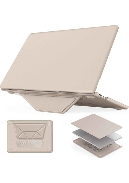 Apple Macbook Air 15 Uyumlu 15.3 Inç Standlı Ince Lüks Koruyucu Deri Kılıf