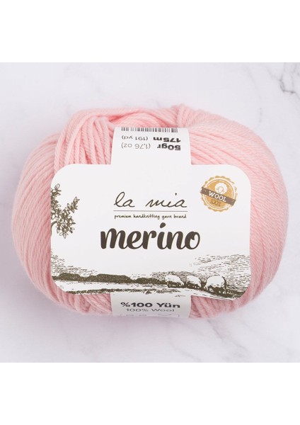 Merino Pembe El Örgü Ipi - L040 - 33786