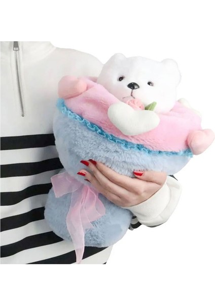 Sevgi Buketi Peluş Ayıcıklı Peluş Çiçek Buketi 40 cm modelleri