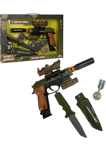 S00004308 Asker Silah Set Bıçak/silah Işık/ses 6pr