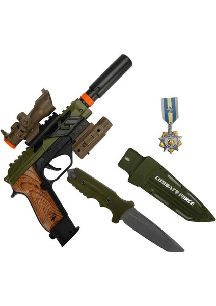 S00004308 Asker Silah Set Bıçak/silah Işık/ses 6pr
