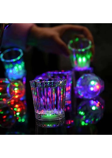 Renkli LED Parlayan Fiber Optik Glow Işıklı Bardak 5,5 x 5,5 cm