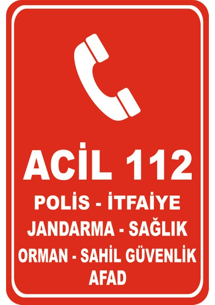 Acil 112 Levha 20X30CM Pvc Foreks 3mm