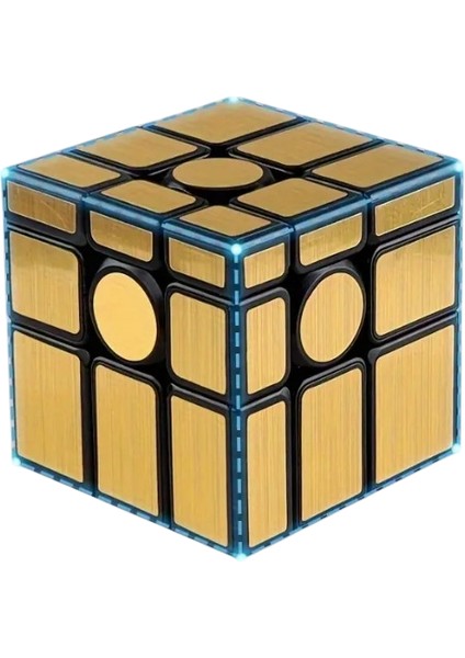 3x3 Golden Mırror Yuvarlak Parçalı Ayna Küp -Zeka Küpü - Profesyonel Speed Cube - Sabır Küpü -