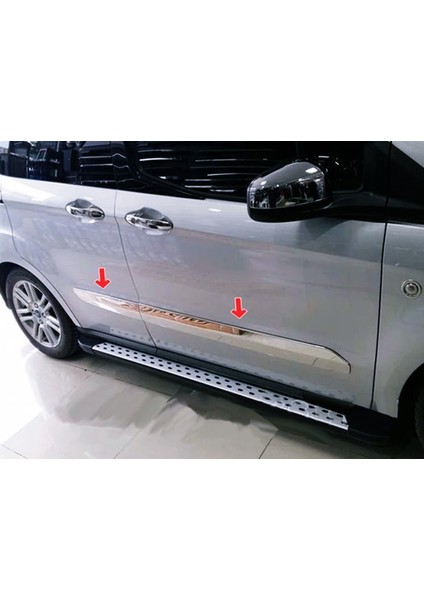 Ford Courier Krom Yan Kapı Çıtası 2014 Üzeri 4 Parça Paslanmaz Çelik