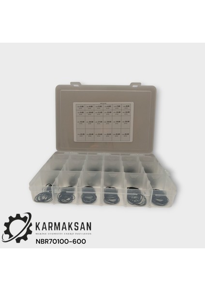 1.00 mm 70 Shore Oring Seti-Kiti 24 Çeşit 600 Adet