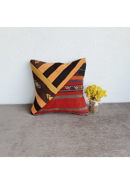 El Dokuma Kilim Kırlent Kılıfı 40 X40 cm
