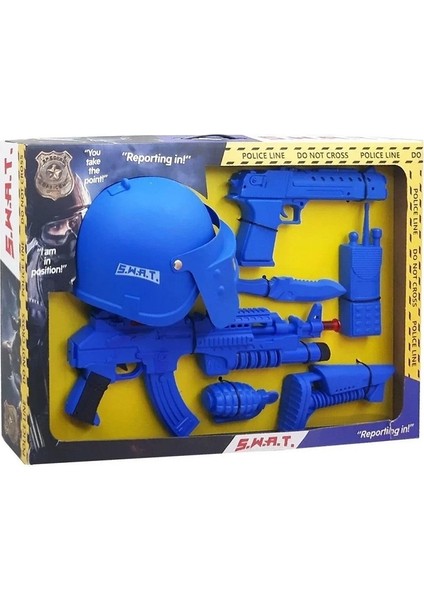 Oyuncak Dev Saldırı Polis Seti Oyuncak M416 Taramalı Tüfek Kask Telsiz El Bombası Deagle Tabanca Bıçak