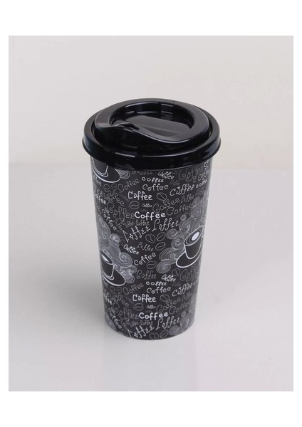 Kahve Bardağı - Kapaklı Desenli - 1 Adet