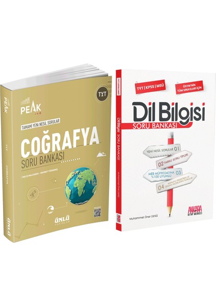 Ünlü Yayıncılık Tyt Coğrafya Best Peak ve Akm Dil Bilgisi Soru Bankası Seti 2 Kitap