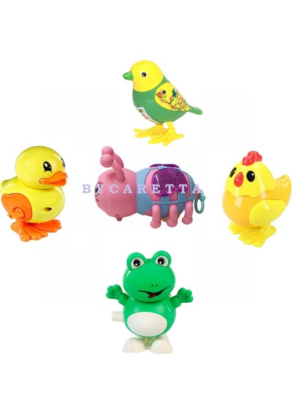 Ipli Işıklı Yürüyen Arı + Kurmalı Zıplayan Ördek + Kuş + Kurbağa + Civciv Emeklene Arkadaşı