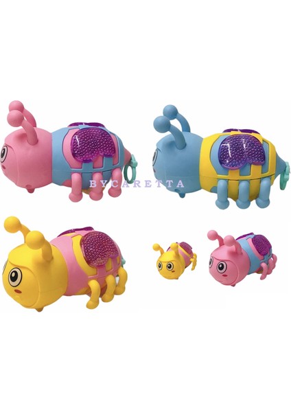 Ipli Işıklı Yürüyen Arı + Kurmalı Zıplayan Ördek + Kuş + Kurbağa + Civciv Emeklene Arkadaşı modelleri