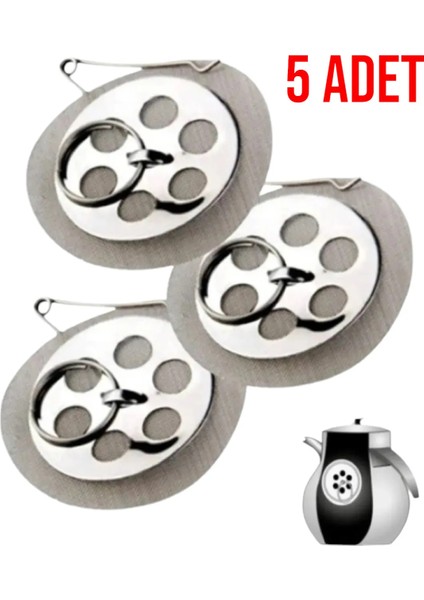 ( 5 Adet ) Çaydanlık Içi Çay Süzgeci Demlik Süzgeç Sök Tak ( Her Çaydanlığa Uygundur )