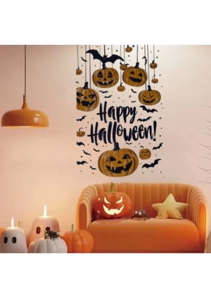 Halloween Temalı Balkabaklı Duvar Sticker Seti