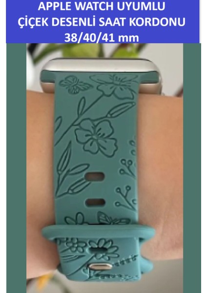 Apple Watch 4 5 6 7 8 9 10 Se 38 40 41MM Çiçek Kelebek Desenli Kordon Kayış Silikon Bileklik fiyatları