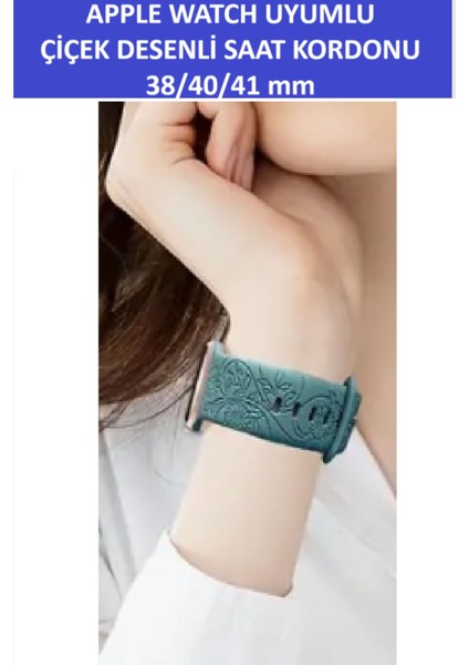 Apple Watch 4 5 6 7 8 9 10 Se 38 40 41MM Çiçek Kelebek Desenli Kordon Kayış Silikon Bileklik fırsatları