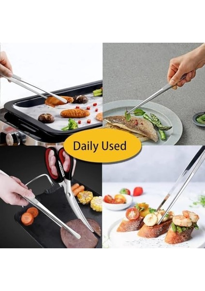 Maşa Cımbızı Paslanmaz Çelik Mangal Chef Maşası, Profesyonel Mutfak Cımbızı, Uzun Saplı Gıda Cımbızı, Çok Fonksiyonlu Mangal Cımbızı,barbekü Maşası 30 cm