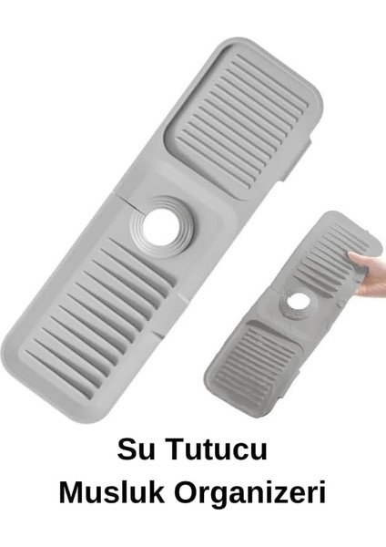 Su Tutucu Musluk Matı Mutfak Banyo Için Koruyucu Musluk Lavabo Bulaşık Süngeri Matı - Gri modelleri