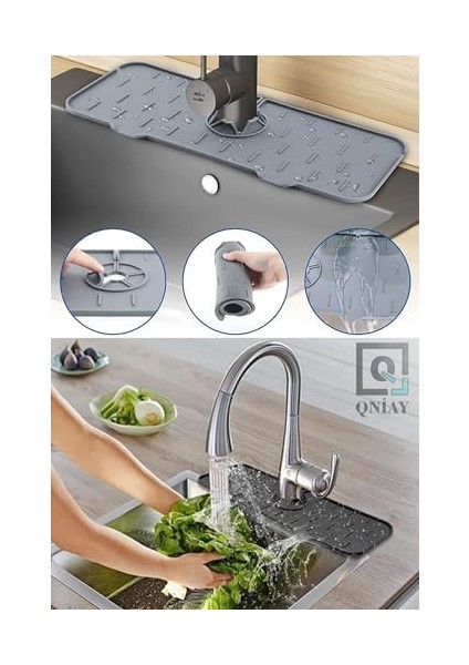 Pratik Musluk Matı Mutfak ve Banyo Koruyucu Musluk ve Lavabo Matı Musluk Tezgah Evye Üstü Su Tutucu modelleri