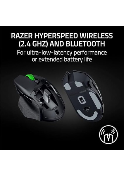Basilisk V3 x Hyperspeed - Özelleştirilebilir Kablosuz Oyun Mouse'u (9 Özelleştirilebilir Kontrollü Ikonik Ergonomik Form, Hyperspeed Kablosuz, 18K Optik Sensör, Chroma Rgb) Siyah