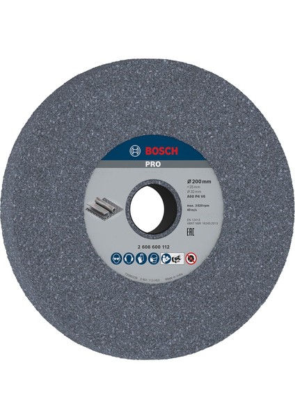 2608600112 Aksesuarı Zımpara Diski Için Bileme Makinesi 200 Mm, 32 Mm, 60