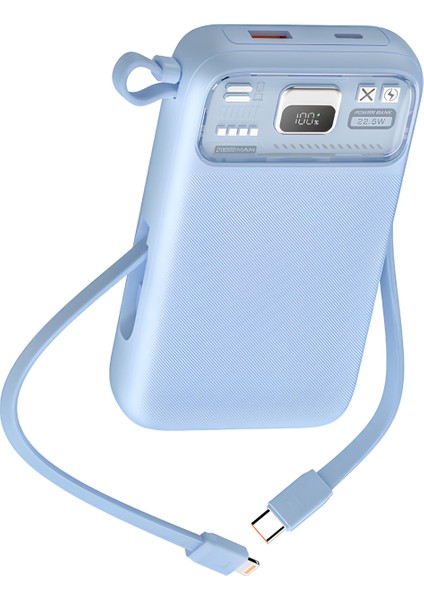 Dijital Göstergeli Dahili Çoklu Kablolu 10.000 Mah Powerbank Pd20w + 22.5w 15w Hızlı Sarj