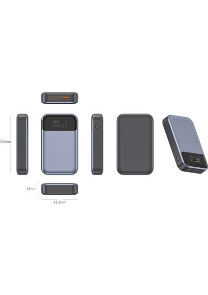 Pd 33w Hızlı Sarj Özellik Type-C+Usb-C 10.000 Mah Powerbank.