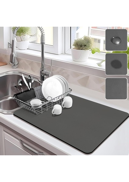 100 cm x 40 cm Bulaşık Kurutma Örtüsü Siyah Tezgah Üstü Bulaşık Matı Bulaşıklık fiyatları