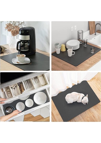 100 cm x 40 cm Bulaşık Kurutma Örtüsü Siyah Tezgah Üstü Bulaşık Matı Bulaşıklık indirimleri