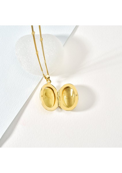 925 Ayar Altın Mikron Kaplama Oval Madolyon Kolye - CN00425 modelleri