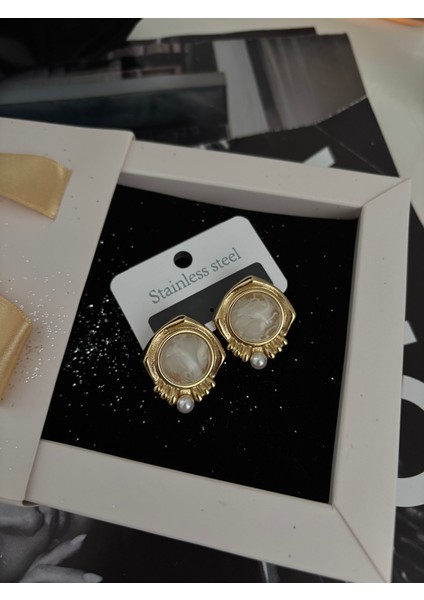 Şık Gold Pinterest Küpesi Çelik Altın Kaplama Küpe fiyatları