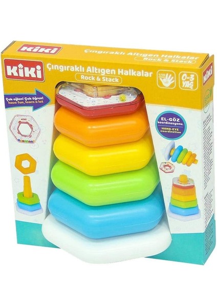 Çıngıraklı Renkli Altıgen Halkalar Eğitici Zeka Geliştirici modelleri