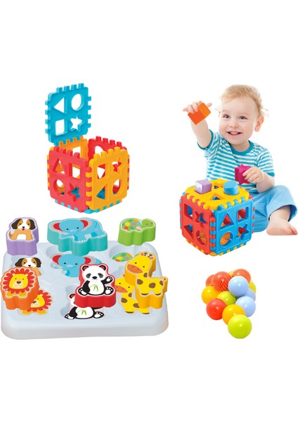 Sevimli Hayvanlar Bultak + Bul-Tak Puzzle + 10 Adet Havuz Top Hediyeli