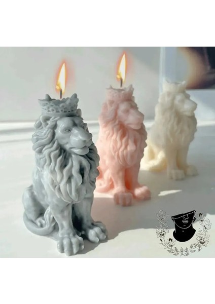 Taçlı Aslan Kral Dekoratif Heykel Mum modelleri