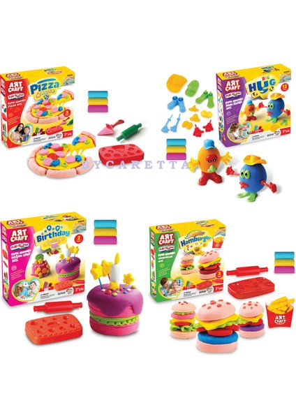 Insan Figürü + Hamburger + Pizza + Doğum Günü Art Craft Oyun Hamuru Eğitici Zeka Geliştirici Set