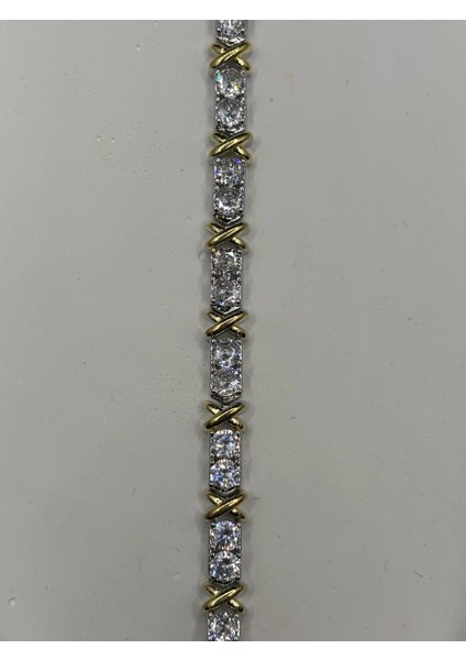 Xupıng Jewelry Altın Detaylı Baget Kesim Taşlı Bileklik fiyatları