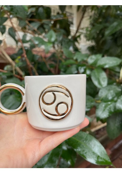 Yengeç Burcu 24 K Altın Dekorlu Seramik Fincan fiyatları