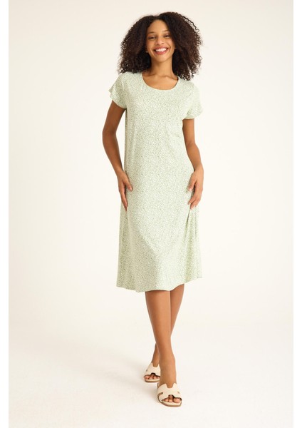 Dökümlü Rahat Kalıp Günlük Penye Kumaş Elbise fiyatları