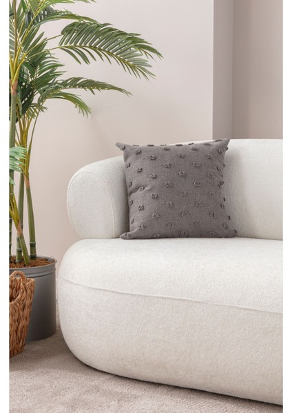 Home Dekoratif Keten Kırlent Kılıfı 43x43 cm Bej Puantiye Desenli – Şık Tasarım ve Dayanıklı Kumaş