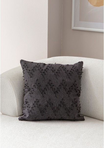 Home Tekli Dekoratif Puantiye Keten Kumaşlı Kırlent Kılıfı 43X43 Siyah fiyatları