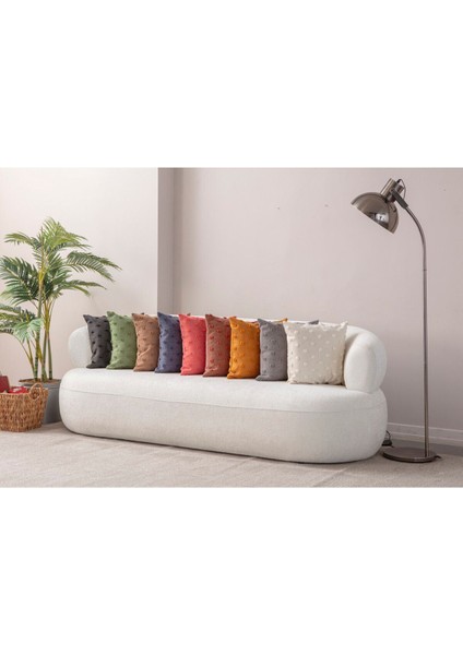 Home Dekoratif Puantiye Keten Kumaşlı Kırlent Kılıfı 35X50 modelleri