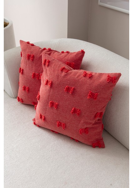 Home Ikili Dekoratif Puantiye Keten Kumaşlı Kırlent Kılıfı 43X43 Pembe fiyatları